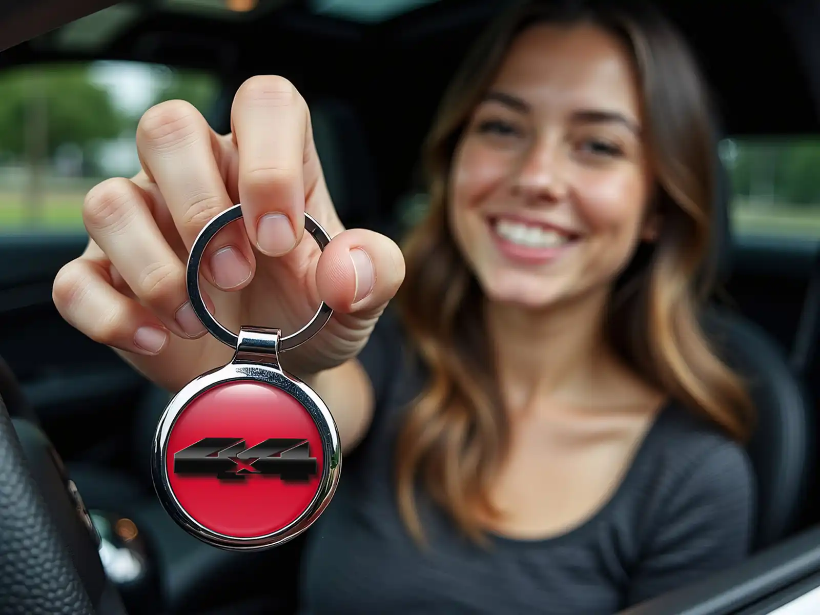 Custom Keyfob Max Photo Domed Metallic Style